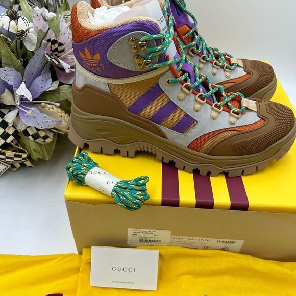 Men’s Gucci X Adidas lace up  boots size 10.5 made in Italy - Picture 5 of 10